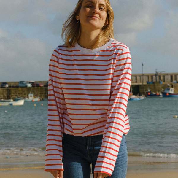 Sonny Midweight Organic Cotton Red Breton T-Shirt