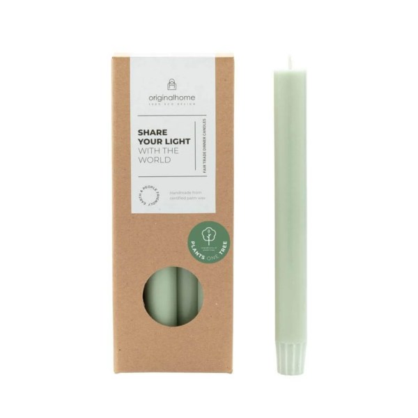 Plant Based Wax Dinner Candles in Green