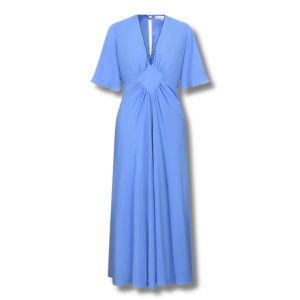 Blue Silk georgette Midi Dress