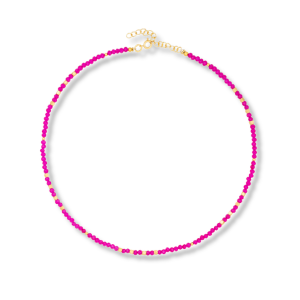 Alma Necklace - Pink Chalcedony