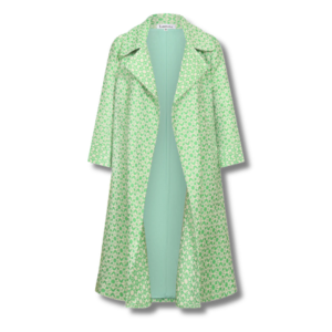Green and White woven summer Coat
