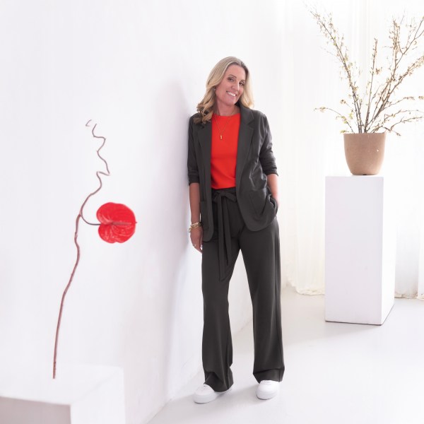 Circe soft jersey blazer in smoky olive