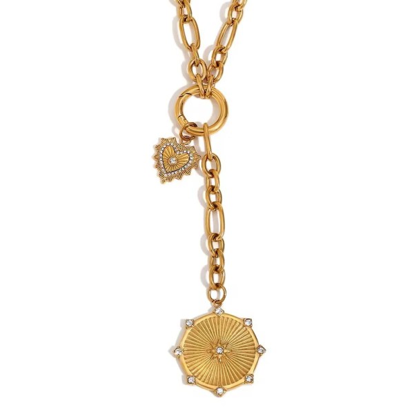 Lacey Gold Pendant Necklace