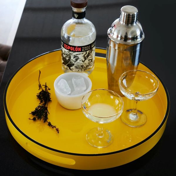 Charlie Round Tray in Yellow