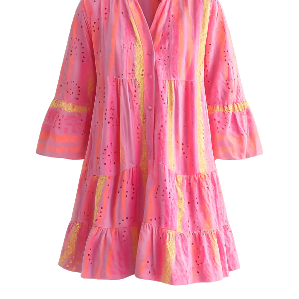 Pink Broderie Beach Dress