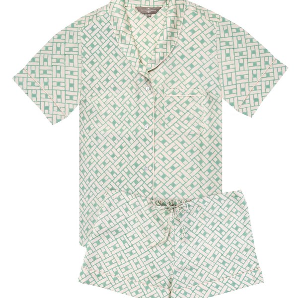 Mulberry Silk Shorties Pyjamas Leh Sage