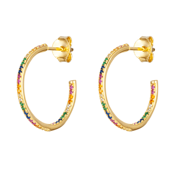 Rainbow hoop earrings