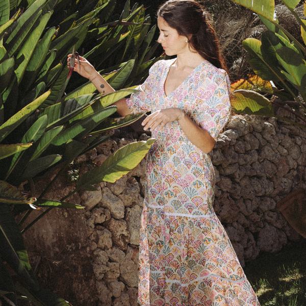 Sirena Shell Dress - Rosa