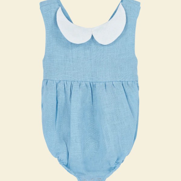 Linen Romper Baby Blue