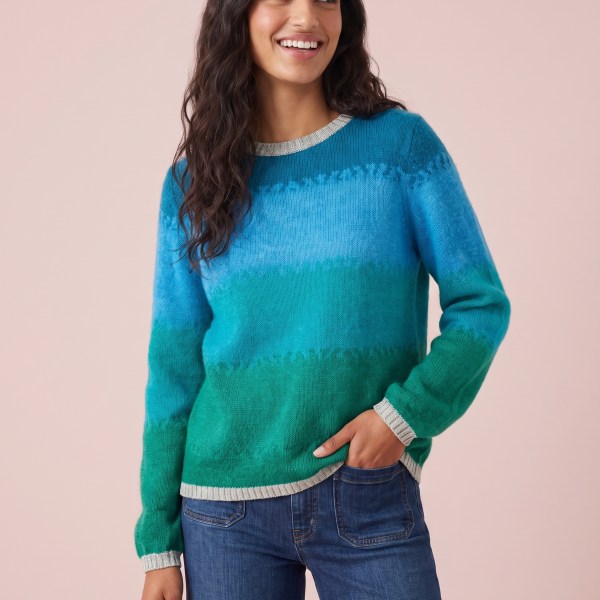 Amelia Ombre Mohair & Merino Knit Jumper with Lurex Trim