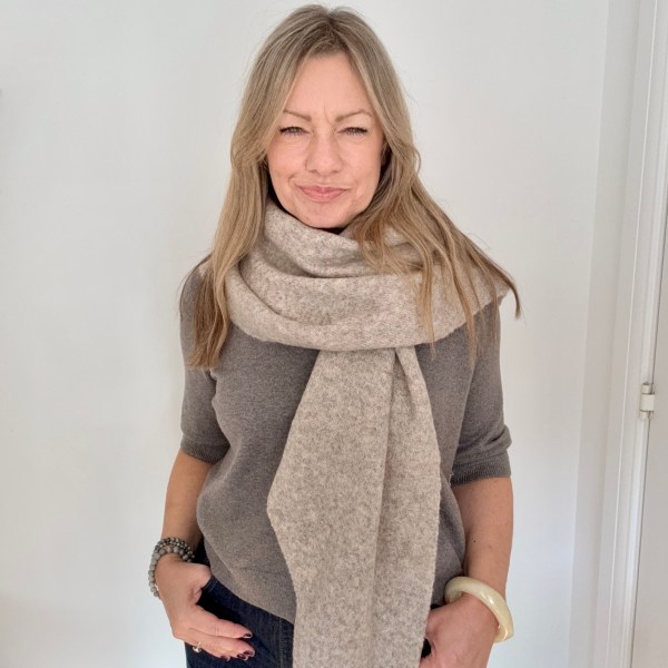 Taupe Plain Large Triangle Scarf