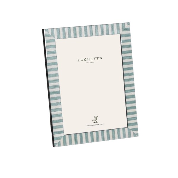 Aqua White Striped Photo Frame 7x5