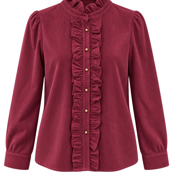 Burgundy Needle Cord Blouse