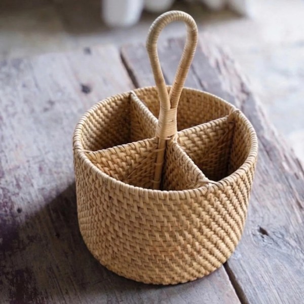 Talise Round Rattan Cutlery Holder