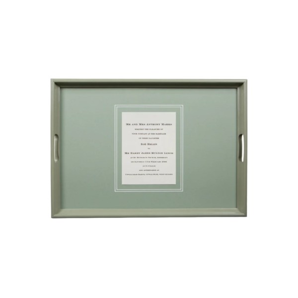 Farrow & Ball Painted Large Invitation Tray in Vert de Terre