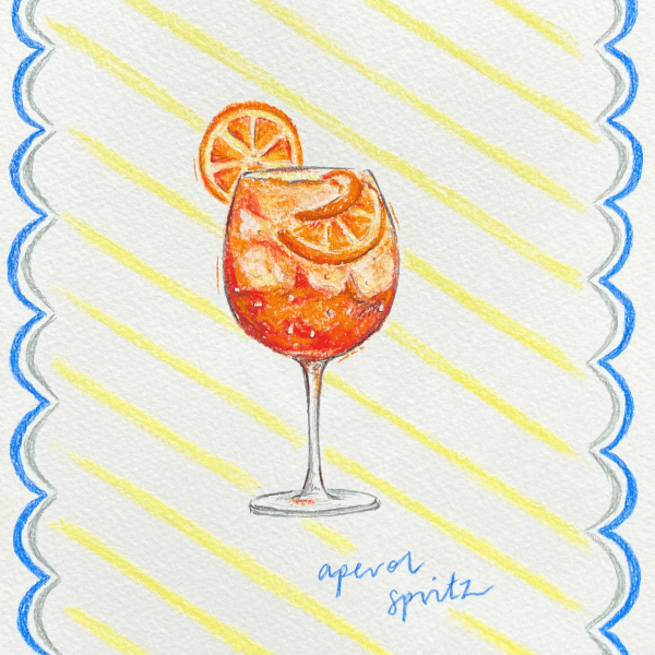 print of an aperol spritz cocktail
