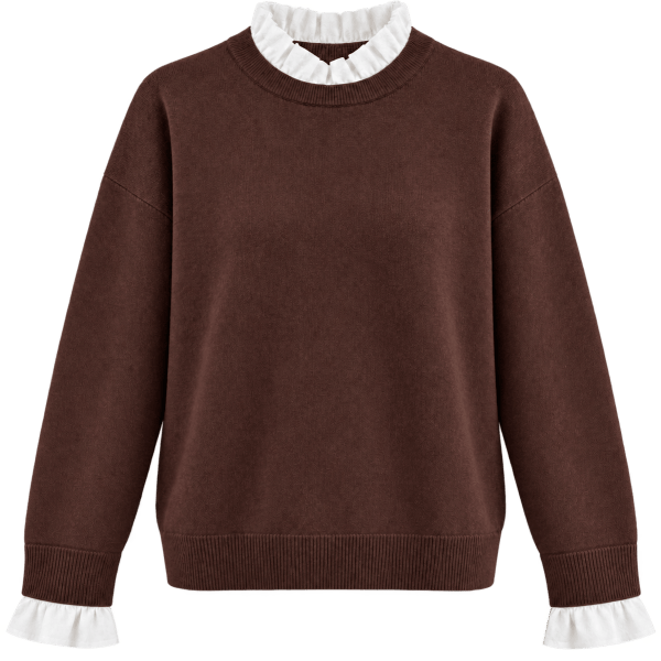 Chocolate Brown Pie Crust Collar & Cuff Jumper