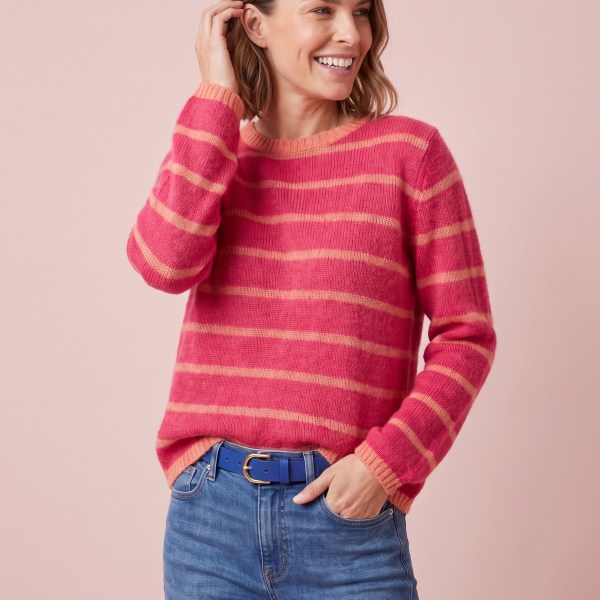 Emma Colourful Striped Mohair & Merino Knit Jumper