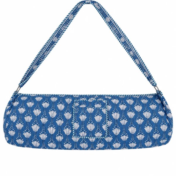 Quilted Cotton Ski Blue Yoga / Pilates Mat