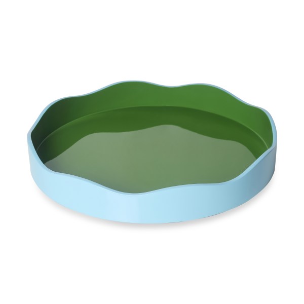 Allegra Round Tray in Blue and Green