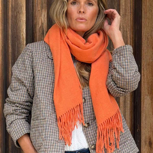 Cashmere & Wool Mix Soft Coral Scarf