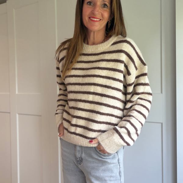 Brown & Taupe Stripe Jumper