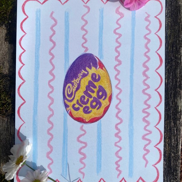 a4 print of a cadburys creme egg
