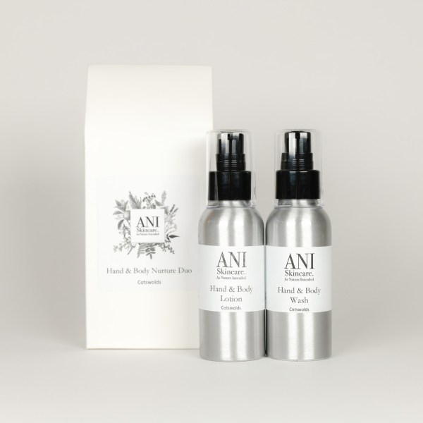ANI Skincare Nurture and Care Duo, 100ml Each of Hand and Body Lotion and Hand and Body Wash.