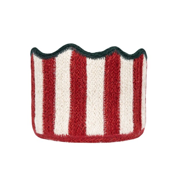 STRIPY SCALLOPED BASKET - CANDY CANE
