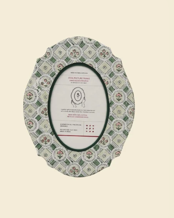 Oval Table Top Picture Frame - Spring Bloom Green