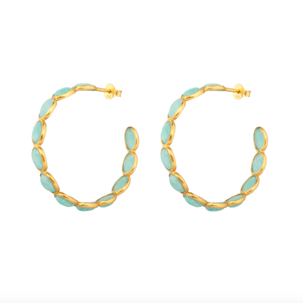 Alara Amazonite Hoop Earrings