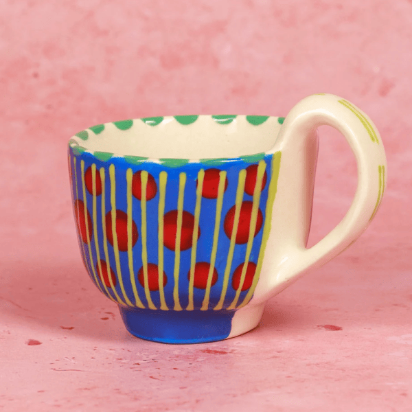 Espresso Cup - Blue & Red Dots
