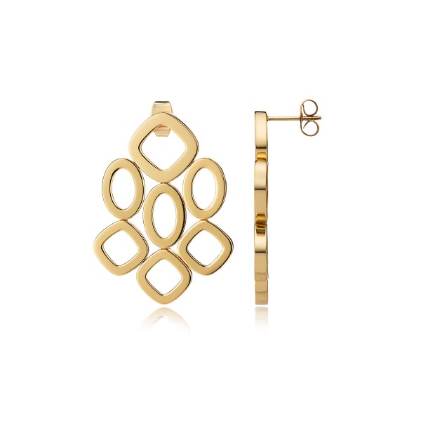 Statement Chandelier Gold Chain Earrings - Siena