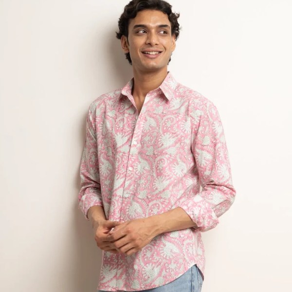 CLASSIC SHIRT - ROSE & FOREST CHINTZ