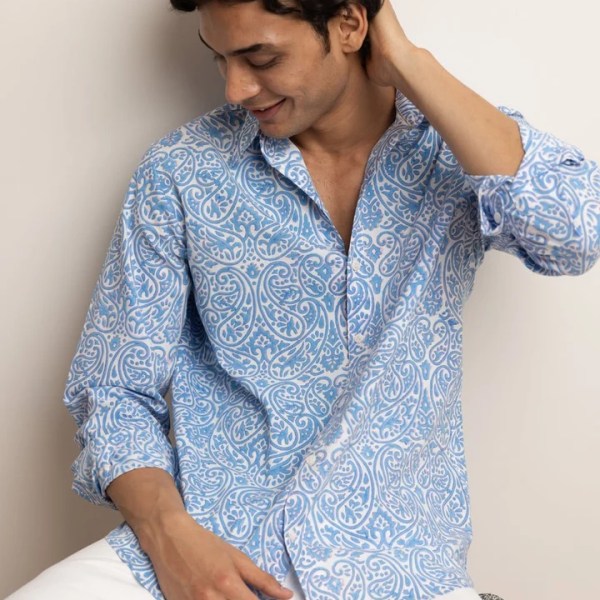CLASSIC SHIRT - SARAS BLUE PAISLEY